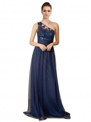Cheap Sequined Floral Lace Sweetheart Tulle Bridesmaid Dress Canada