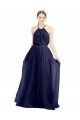 Cheap Long A-Line High Neck Halter Tulle Bridesmaid Dress Canada