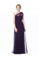 Cheap One Shoulder Long Tulle Bridesmaid Gown with Sheer Netting Strap Canada
