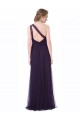 Cheap One Shoulder Long Tulle Bridesmaid Gown with Sheer Netting Strap Canada