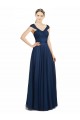 Cheap Ruched Sweetheart Long A-Line Tulle Bridesmaid Dress with Wide Straps and Tie Back Canada