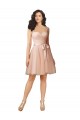 Cheap Lace and Tulle Bridesmaid Dress with Cap Sleeves and Keyhole Back Canada