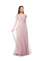 Cheap Off the Shoulder Long A-Line Tulle Bridesmaid Dress Canada