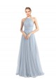 Cheap Halter Neckline Slim A-Line Tulle Bridesmaid Dress Canada
