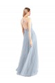 Cheap Halter Neckline Slim A-Line Tulle Bridesmaid Dress Canada
