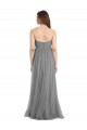 Cheap Shirred Strapless Bodice Long Tulle Bridesmaid Dress with Sweetheart Neckline Canada