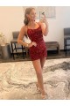 Cheap Spaghetti Straps Criss Cross Back Sleeveless Short Velvet Sequin Homecoming Dress / Prom Dress Canada