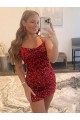 Cheap Spaghetti Straps Criss Cross Back Sleeveless Short Velvet Sequin Homecoming Dress / Prom Dress Canada
