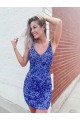 Cheap Short Velvet Sequin V-Neck Sleeveless Homecoming Dress / Prom Dress Canada
