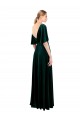 Cheap Deep V-Neck Flutter Sleeves Long Velvet Wrap Bridesmaid Dress / Prom Dress Canada