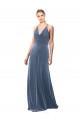 Cheap Halter Cowl Neck Long A-Line Velvet Bridesmaid Dress / Prom Dress with Keyhole Back Canada