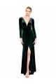 Cheap Plunging V-Neckline Long Sleeves Open Back Velvet Bridesmaid Dress / Prom Dress Canada