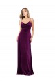 Cheap Draped Neckline Spaghetti Straps Formal Velvet Bridesmaid Dress / Prom Dress Canada