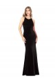 Cheap Vintage Velvet High Neck Formal Bridesmaid Dress / Prom Dress with Strappy Back Canada