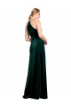 Cheap Long Jewel Neck Full Length Velvet Bridesmaid Dress / Prom Dress with Side Slit Canada