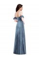 Cheap Ruffle Sleeve Off the Shoulder Velvet Maxi Bridesmaid Dress / Prom Dress Canada