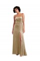 Cheap Square Neck Formal Velvet Maxi Bridesmaid Dress / Prom Dress with Front Slit Canada