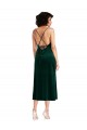 Cheap Midi Length Cowl Neck Formal Velvet Short Cocktail Slip Bridesmaid Dress / Prom Dress Canada