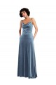 Cheap Sleek Cowl Neck Velvet Maxi Bridesmaid Dress / Prom Dress with Pockets Canada
