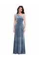 Cheap One Shoulder Draped Velvet Maxi Bridesmaid Dress / Prom Dress Canada