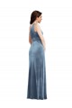 Cheap One Shoulder Draped Velvet Maxi Bridesmaid Dress / Prom Dress Canada