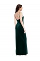 Cheap Straight Neckline Spaghetti Straps Long Velvet Bridesmaid Dress / Prom Dress with High Side Slit Canada