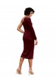 Cheap One Shoulder Fitted Short Midi Length Velvet Bridesmaid Dress / Prom Dress Canada