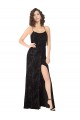Cheap Floral Velvet Cowl Neck Bridesmaid Dress with Skirt Slit Canada