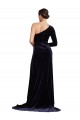 Cheap One Sleeve Long Formal Velvet Bridesmaid Dress / Prom Dress with Thigh High Split Canada