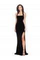 Cheap Halter Neck Wide Straps Long Velvet Bridesmaid Dress / Prom Dress with Side Split Canada