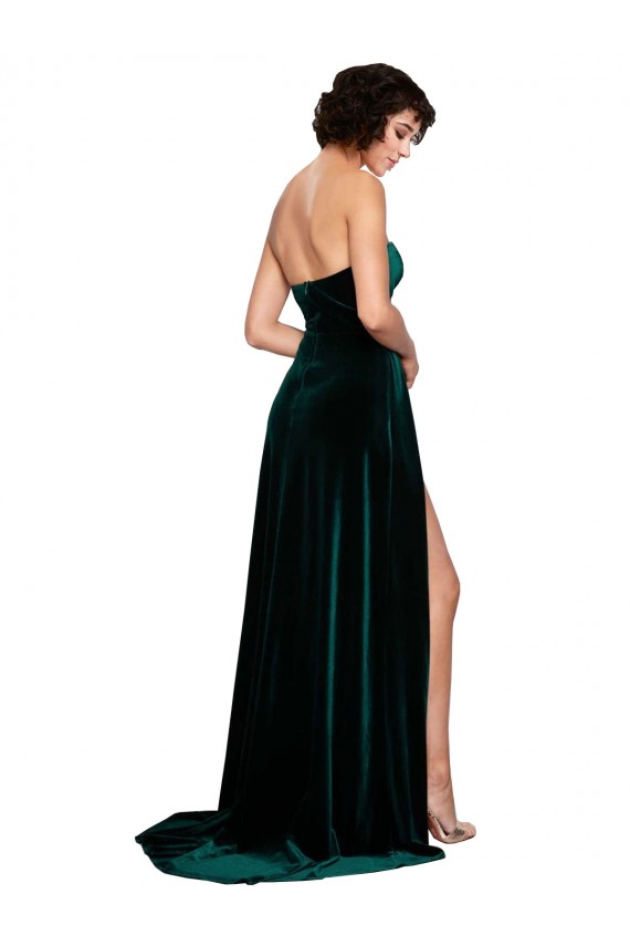 Cheap Sweetheart Fluid Velvet Bridesmaid Dress / Prom Dress with High Split Canada
